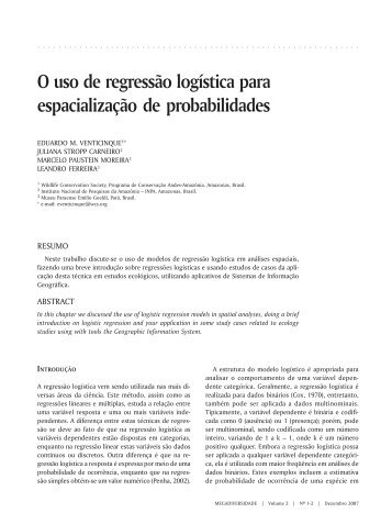 25 O uso de regressÃ£o logÃ­stica para espacializaÃ§Ã£o de ...