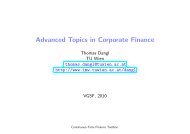 Advanced Topics in Corporate Finance - IMW