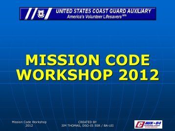 mission codes - US Coast Guard Auxiliary District 13