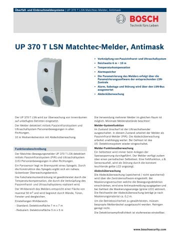 UP 370 T LSN Matchtec-Melder, Antimask - Bosch Security Systems