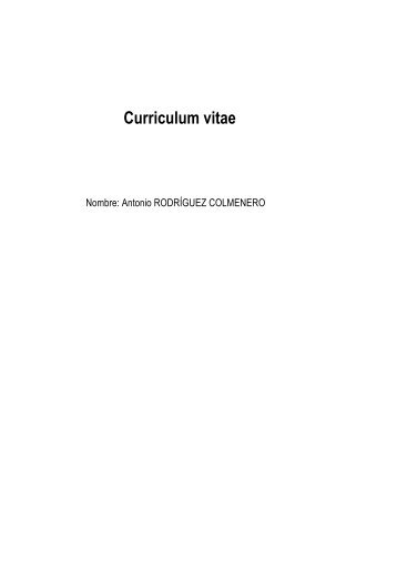 CV RodriguezColmenero - Consejo Superior de Investigaciones ...