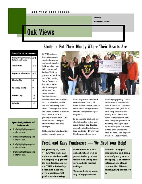 January 2012 - Oak Park Unified School District