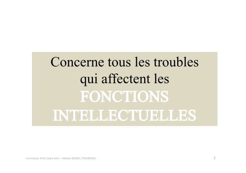 Troubles des fonctions cognitives - Www5.ac-lille.fr