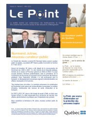Le Point, vol. 12, no 1, mars 2013 - Le Curateur public du QuÃ©bec