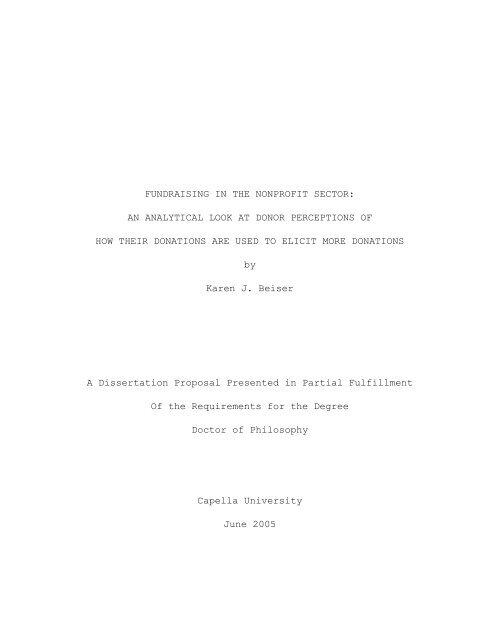 Beiser dissertation-Fundraising in the nonprofit sector