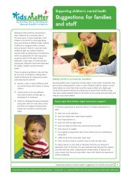 Suggestions for families and staff - KidsMatter