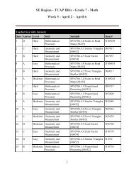 SE Region - TCAP Blitz - Grade 7 - Math Week 5 - April 2 â April 6