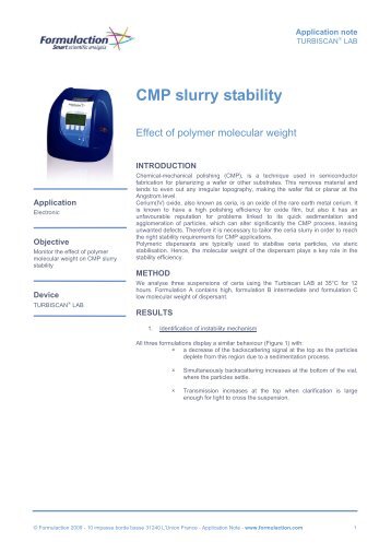 CMP slurry stability