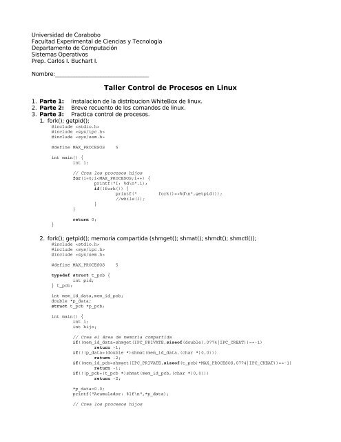 PrÃ¡ctica [PDF] - Universidad de Carabobo, FACYT - computacion