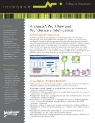 ArchestrA Workflow and Wonderware Intelligence