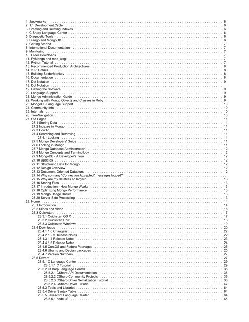 1. .bookmarks ... - Downloads - MongoDB