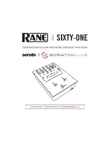 Sixty-One Manual for Serato Scratch Live 2.4 - UniqueSquared.com