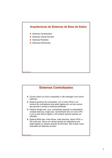 Introdução às Bases de Dados Paralelas e Distribuídas