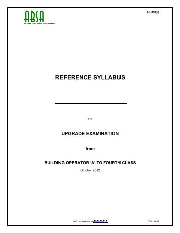 REFERENCE SYLLABUS - ABSA