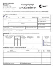 OHST Application Form - Board of Certified Safety Professionals