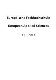 European Applied Sciences #2 Â€“ 2013 EuropÃ¤ische Fachhochschule