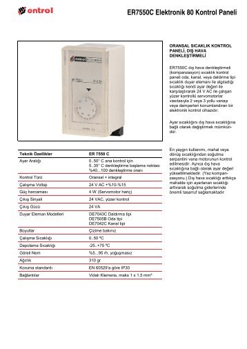 E80-C Teknik Katalog - Ontrol Ana Sayfa