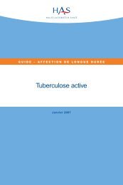Guide mÃ©decin sur la tuberculose active - Haute AutoritÃ© de SantÃ©