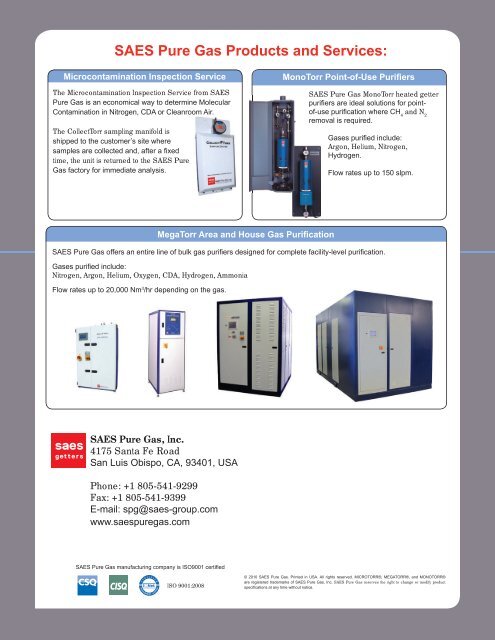 MicroTorr - SAES Pure Gas