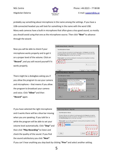 The Audio Setup Wizard in Adobe Connect version 8