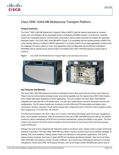 Cisco ONS 15454 M6 Multiservice Transport Platform - Mega Hertz