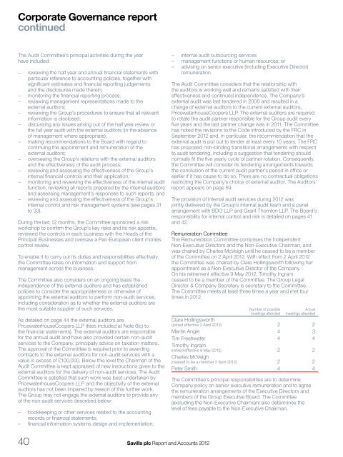 Savills plc 2012 Annual Report - (PDF) - Investor relations