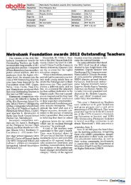 Metrobank Foundation awards 2012 Outstanding Teachers