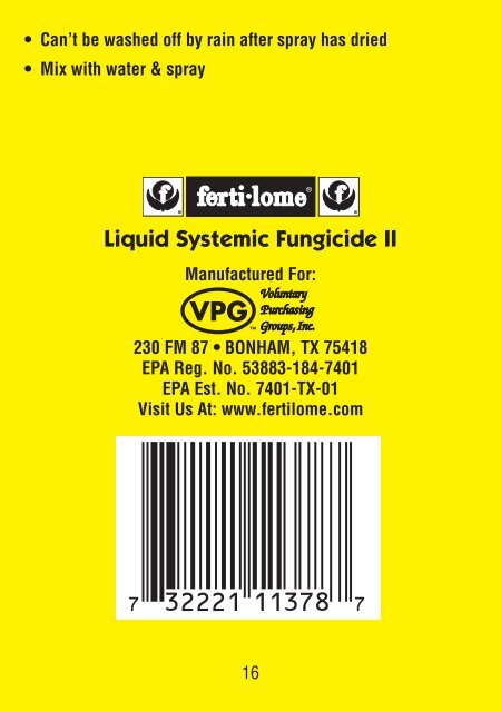 Label 11378 Liquid Systemic Fungicide II Approved 09 ... - Fertilome