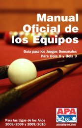 Reglas Generales - American Poolplayers Association