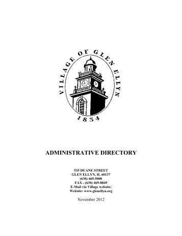 Administrative Directory - The Village of Glen Ellyn
