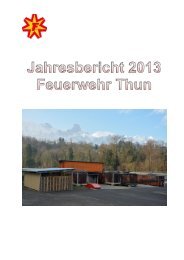 Der Jahresbericht Feuerwehr Thun 2013 steht zum Download bereit