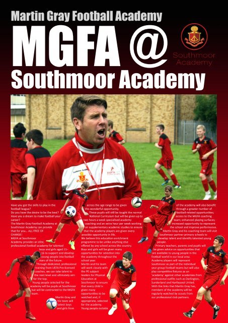 Southmoor Academy Educating our elite young footballers...
