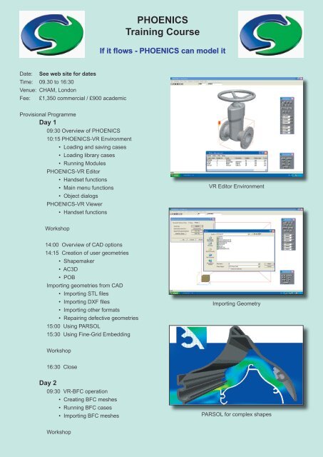 PHOENICS Training Course - Cham