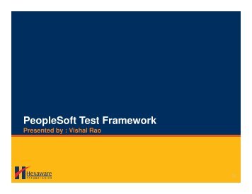 PeopleSoft Test Framework - Hexaware
