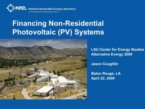 Non-Residential Photovoltaics - LSU Center for Energy Studies