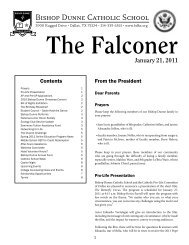 The Falconer January 21, 2011 - Bishop Dunne Catholic School