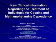 New Clinical Information for Treatment of Cocaine and Meth - UCLA ...