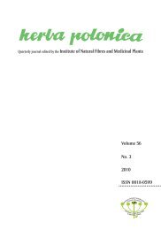 Quarterly journal edited by the Institute of Natural ... - Herba Polonica