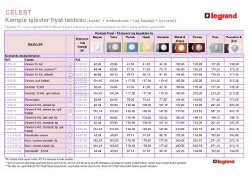 Celest pratik liste-titanyum- A4- Nisan 2013 fiyatlar - Legrand