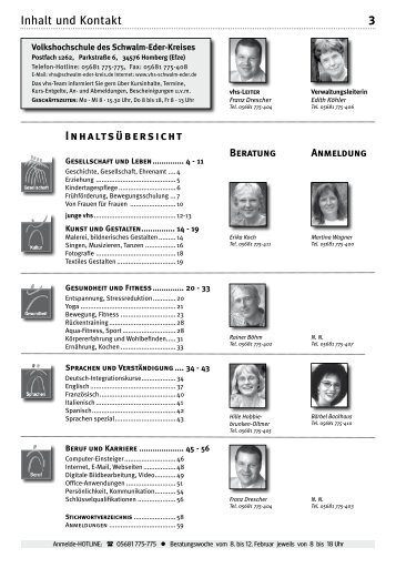 Programm 1. Halbjahr 2010 - Volkshochschule des Schwalm-Eder ...