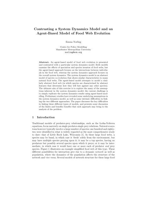 Contrasting a System Dynamics Model and an Agent-Based Model ...