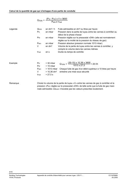 7696 Appareils de contrôle d'étan- chéité pour vannes à gaz LDU11...