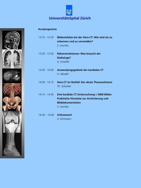 6. MTRA-Symposium am UniversitÃ¤tsSpital ZÃ¼rich - Radiologie ...