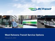 District of West Kelowna - BC Transit