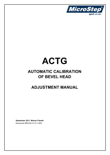 actg automatic calibration of bevel head adjustment manual