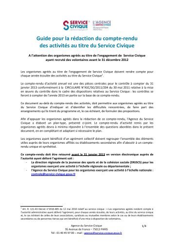 Plan type - Service Civique