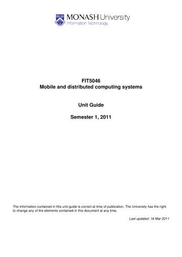 Download PDF unit guide - Faculty of Information Technology ...