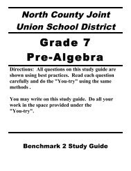 NCJUSD Grade 7 Pre-Algebra Benchmark 2 Study Guide