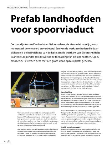 Prefab landhoofden voor spoorviaduct - Wapening in Beton