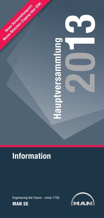 Informationsbroschüre zur Hauptversammlung 2013 - MAN